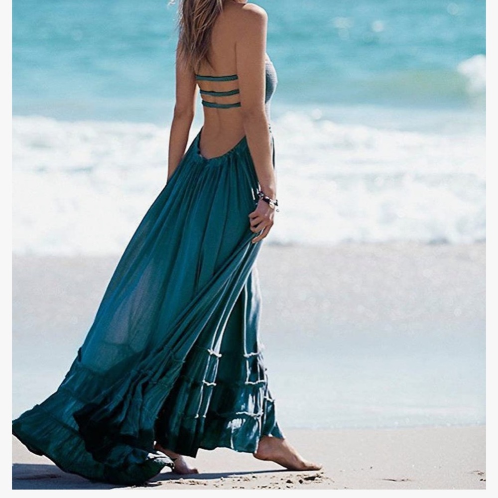 Sexy beach backless BoHo dress wore once in the Caribbean!!